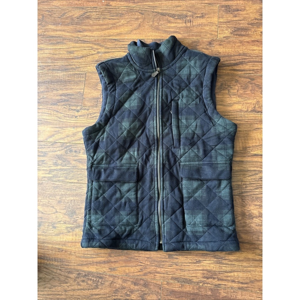 Brooks Brothers Vest Women's Plaid Quilted Puffer Full Zip Small